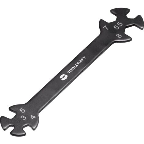 TOOLCRAFT TO-5693100 17 g Chiave poligonale doppia Misura (metrica) 3 - 8 mm (1/3)