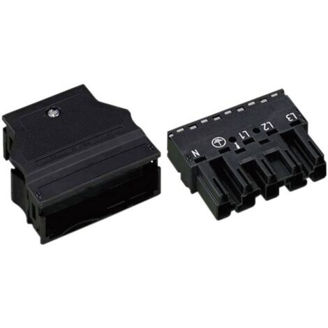WAGO 770-115/K010-165 Connettore di alimentazione WINSTA MIDI Spina dritta Tot poli: 4 + PE 25 A Nero 1 pz.