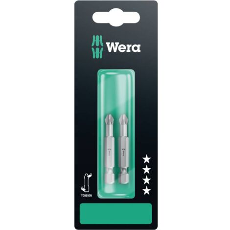 Wera 851/4 TZ SB SiS 05134380001 Inserto a Croce PH 1 Acciaio per utensili legato, duro F 6.3 2 pz. (1/5)