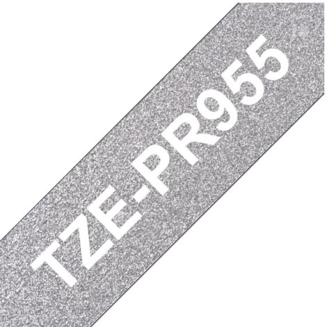 Brother TZe-PR955 Colore Nastro: Argento Colore carattere:Bianco 24 mm 8 m (1/4)