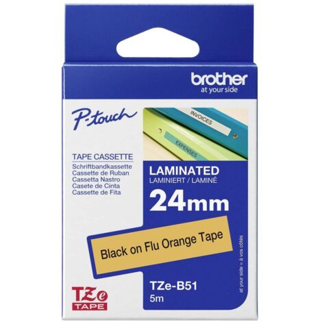 Brother TZe TZe-B51 Colore Nastro: Arancione segnale Colore carattere:Nero 24 mm 5 m (1/5)