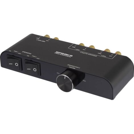 SpeaKa Professional 2 Porte Commutatore per altoparlanti controllo volume integrato Nero