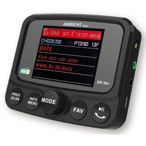 Albrecht  DR56+ Ricevitore DAB+ supporto a ventosa, streaming musica Bluetooth (1/4)