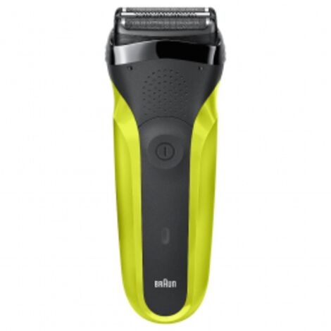 Braun Series 3 300 Rasoio Elettrico Uomo con 3 Lame Flessibili Ricaricabile e senza Fili Nero-Verde