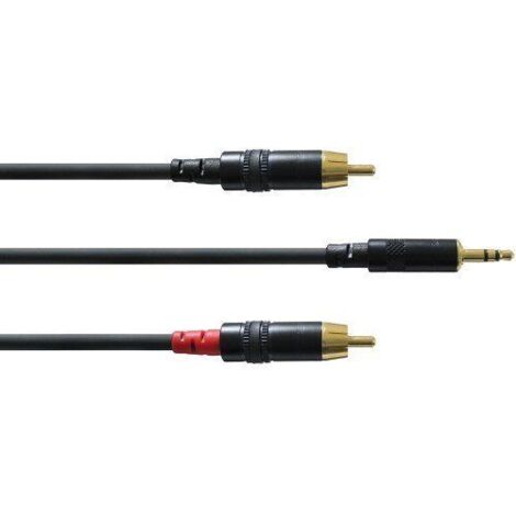 Cordial Audio Cavo adattatore [1x Spina jack da 3.5 mm - 2x Spina RCA] 0.90 m Nero (1/2)