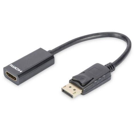 Digitus DB-340400-001-S DisplayPort / HDMI Adattatore [1x Spina DisplayPort - 1x Presa HDMI] Nero tondo, doppia scherma (1/5)