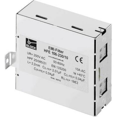 BLOCK HFE 156-230/12 HFE 156-230/12 Filtro soppressore 250 V/AC 12 A (L x A) 45 mm x 110 mm 1 pz. (1/2)