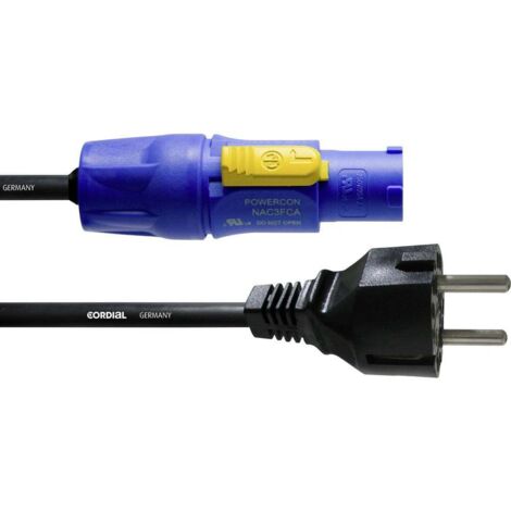 Cordial CFCA 5 S Alimentazione Cavo [1x Spina schuko - 1x Spina PowerCon] 5.00 m Blu (1/2)