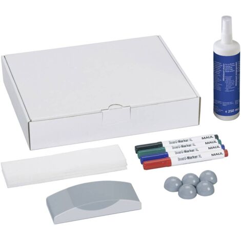 Maul Kit accessori lavagna bianca Whiteboard 6386099 scatola con 4 marcatori, cancellino, detergente, 5 magneti sfera (1/3)
