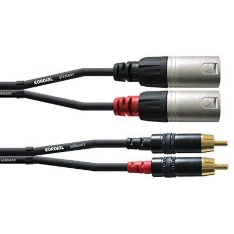 Cordial CFU 1,5 MC Audio Cavo adattatore [2x Spina XLR - 2x Spina RCA] 1.50 m Nero (1/2)