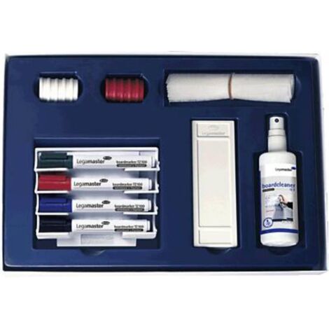 Legamaster STARTER Kit 7-125000 Marcatore per lavagna bianca Nero, Blu, Rosso, Verde compresa la gomma per cancellare,