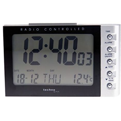 Techno Line WT 188 Radiocontrollato Sveglia Argento, Nero Tempi di allarme 1 (1/4)