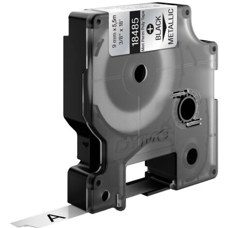 DYMO IND RHINO 18485 Poliestere Colore Nastro: Metallico Colore carattere:Nero 9 mm 5.5 m (1/4)