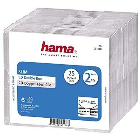 Hama Busta per CD 00051168 2 CD/DVD/Blu-ray Trasparente Polistirolo 25 pz. (1/3)