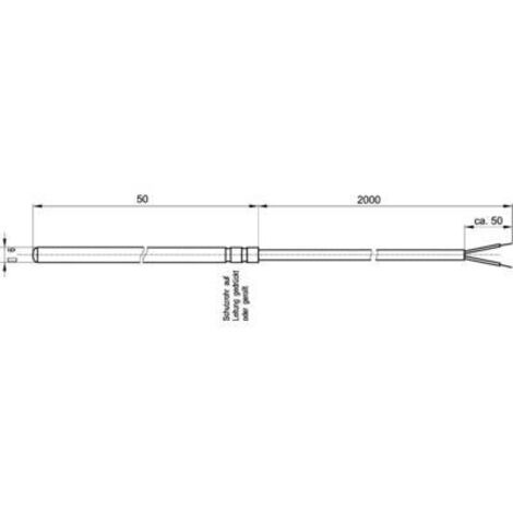 Enda Sensore di temperatura K1-PT100-S-6x50-2M-2L Silicone Sensore tipo Pt100 Campo di misura temperatura-50 fino a 200 (1/2)