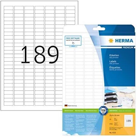 Herma 4333 Etichetta universale 25.4 x 10 mm Carta Bianco 4725 pz. A tenuta permanente Stampante a getto d'inchiostro, (1/5)