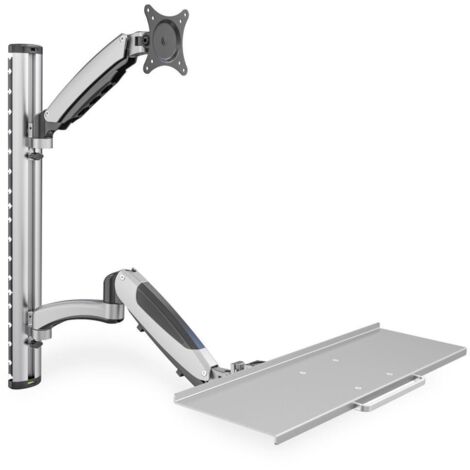 Digitus DA-90354 1 parte Supporto a muro per monitor 38,1 cm (15) - 68,6 cm (27) Nero, Argento Regolabile in altezza, (1/4)