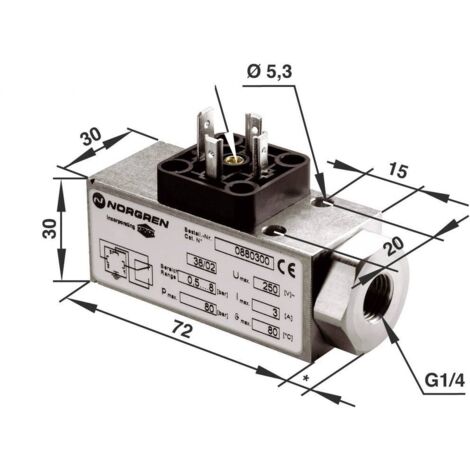 Pressostato IMI NORGREN G1/4 0.5 fino a 8 bar 1 scambio (1/2)