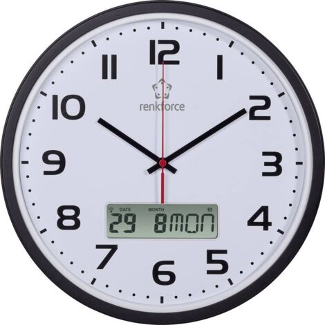 Renkforce HD-WRCL135 Radiocontrollato Orologio da parete 32 cm x 4.5 cm Nero