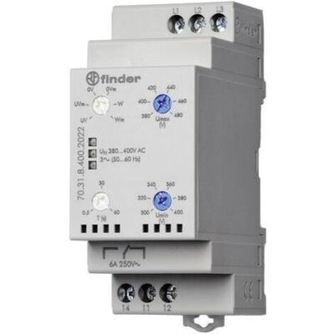 Relè di monitoraggio 380 - 415 V/AC 1 scambio Finder 70.31.8.400.2022 1 pz. (1/3)