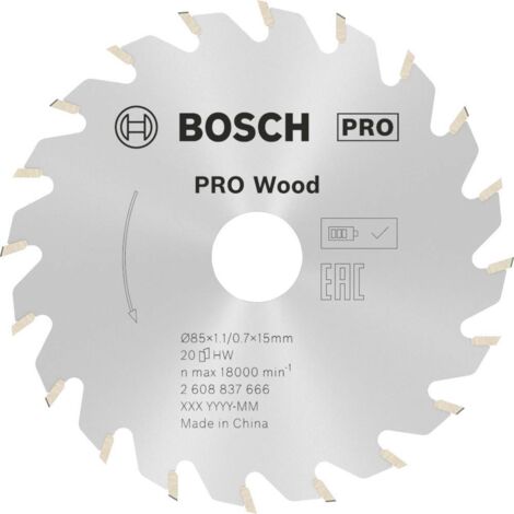 Bosch Accessories 2608837666 Lama circolare 85 x 15 mm Numero di denti: 20 1 pz. (1/5)