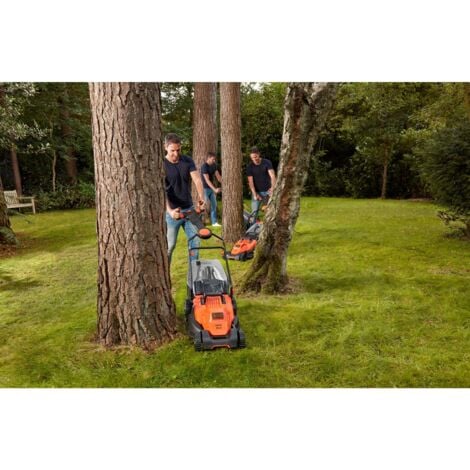 Black & Decker Elettrico Tagliaerba con regolazione dell'altezza di taglio, manico regolabile in altezza ripiegabile 18