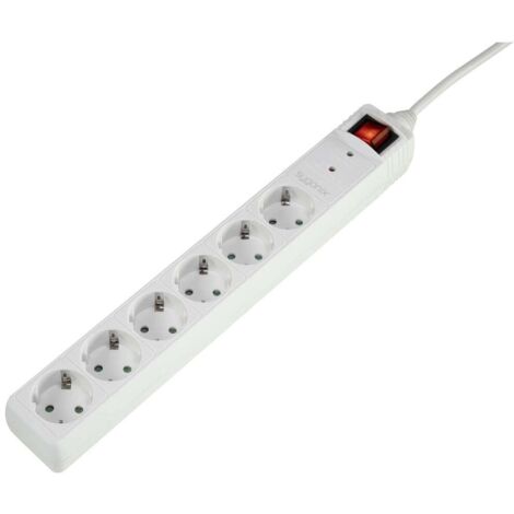 Sygonix SY-5044446 Multipresa con protezione da sovratensioni 6 scomparti Bianco Schuko 1 pz. (1/3)