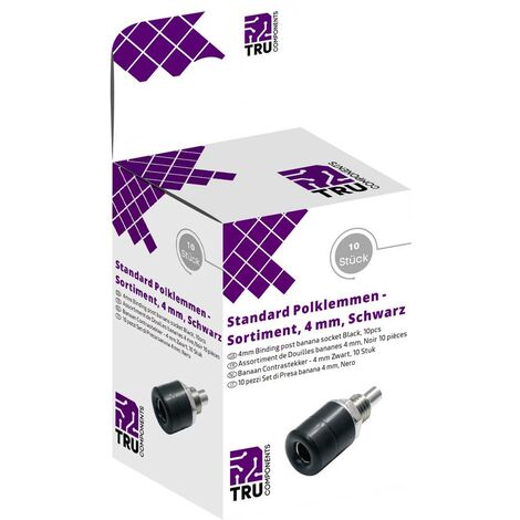TRU COMPONENTS POLKLEMMEN SET 4MM 10TLG SCHWARZ (1/3)