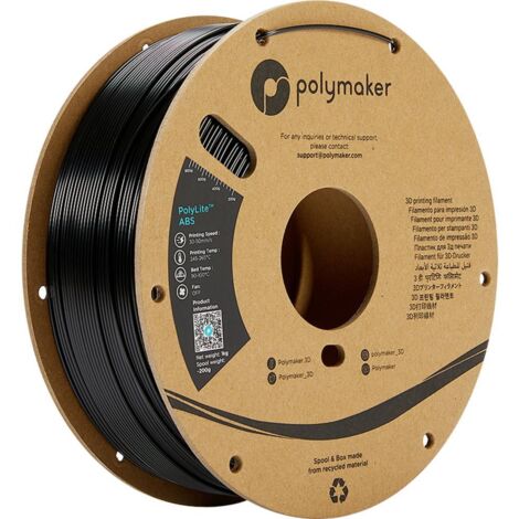 Polymaker PE01001 PolyLite Filamento per stampante 3D Plastica ABS odore ridotto 1.75 mm 1000 g Nero 1 pz. (1/5)