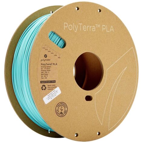 Polymaker 70844 PolyTerra PLA Filamento per stampante 3D Plastica PLA contenuto di plastica ridotto 1.75 mm 1000 g Azzu (1/5)