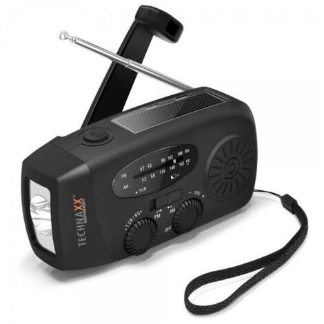 Technaxx TX-238 Radio di emergenza AM, FM Radio di emergenza Manovella, Pannello solare, torcia elettrica , ricaricabil (1/4)