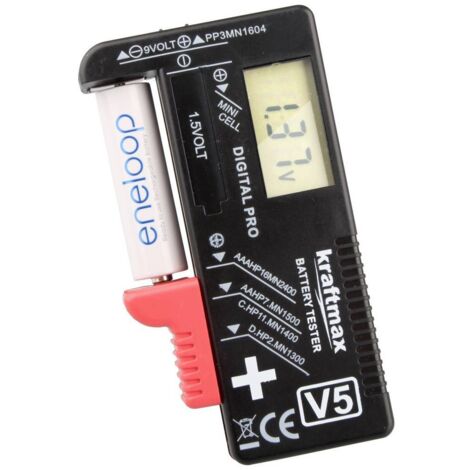 kraftmax Tester batterie Campo di misura (tester batterie) 1,2 V, 1,5 V Batteria ricaricabile, Pila 146699 (1/3)