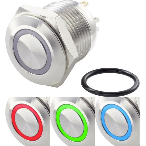 TRU COMPONENTS TC-7494616 TC-GQ16F-10E/42RGB/ Interruttore Antivandalo 48 V Dc 2 A 1x Off On Ip65 Momentaneo 1 Pz 15015881