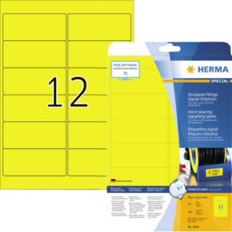 Herma 8029 Etichetta segnaletica 99.1 x 42.3 mm Pellicola in poliestere Giallo 300 pz. A tenuta extraforte Stampante la (1/3)