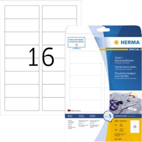 Herma 4515 Etichetta per nome 88.9 x 33.8 mm Seta all'acetato Bianco 320 pz. Staccabile Stampante laser, Fotocopiatrice (1/5)