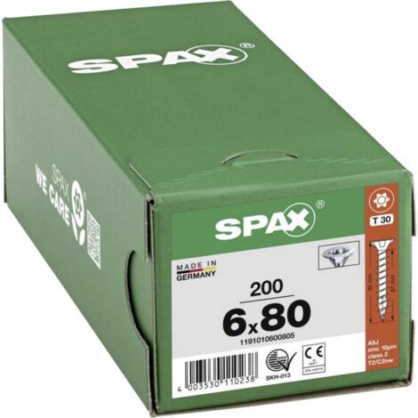 SPAX 1191010600805 Vite da legno 6 mm 80 mm T-STAR plus Acciaio WIROX 200 pz.