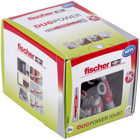 FISCHER DuoPower tassello per tutti i materiali 10x80 - Confezione da 25 - 538242
