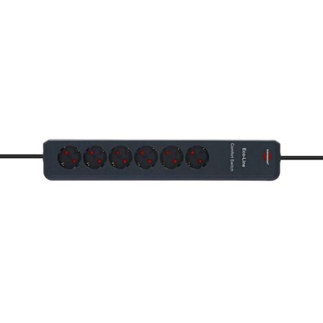 Brennenstuhl 1159450616 Multipresa con interruttore 6 scomparti Nero 1 pz.