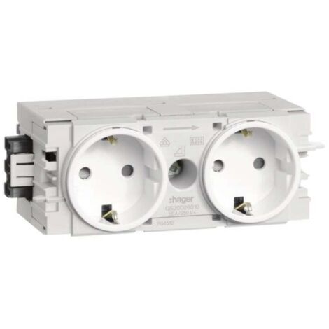 GS20009016 Accessorio sistema su battiscopa Contenitore per prese schuko Bianco 1 pz. (1/2)