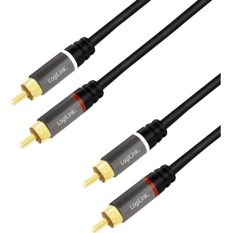 LogiLink CA1207 RCA Audio Cavo 5.0 m Nero Schermato, Codifica a colori (1/5)