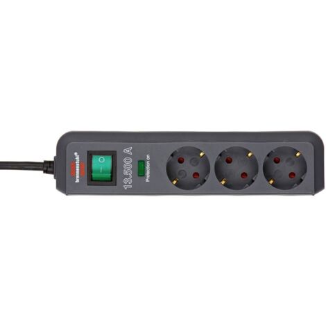 Brennenstuhl 1158810315 Multipresa con protezione da sovratensioni 3 scomparti Nero 1 pz.