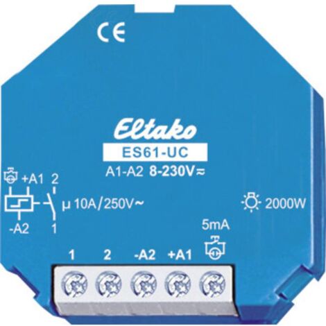 Theben 3120130 Okto ES12-230 - Interruttore a sbalzo di corrente, relè di corrente I 230 V, elettronico, guida DIN I 1 chiusura, LED fino a 600 W, controllo della luce