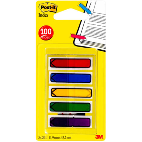 Schede indice Post-it 3m 684 12x43mm forma freccia assortiti (1/3)