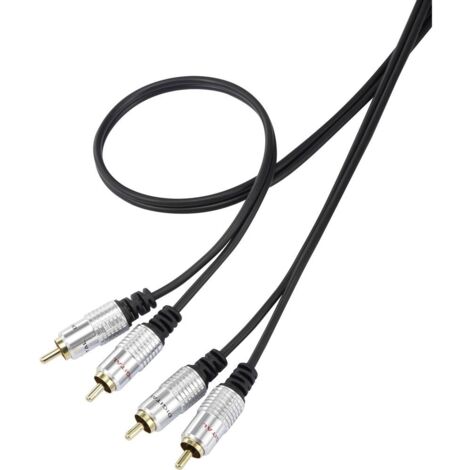 SpeaKa Professional SP-7870144 RCA Audio Cavo [2x Spina RCA - 2x Spina RCA] 1.00 m Nero rivestimento super morbido, con (1/4)