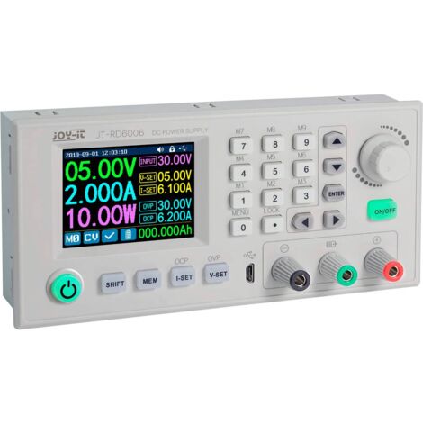 Joy-it RD6006 Alimentatore da laboratorio regolabile 0 - 60 V 0 mA - 6 A Controllo remoto, Programmabile, Design sottil