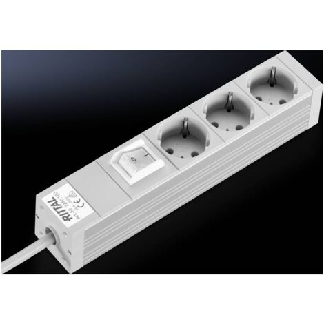 Rittal DK 7240.120 Presa multipla 3 vani, con interruttore Alluminio 1 pz. (1/3)