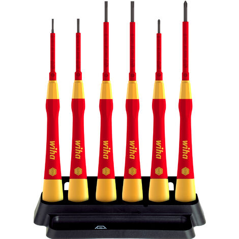Wiha Set di giravite di precisione PicoFinish® electric A taglio, Phillips 7 pz. con supporto (42989)