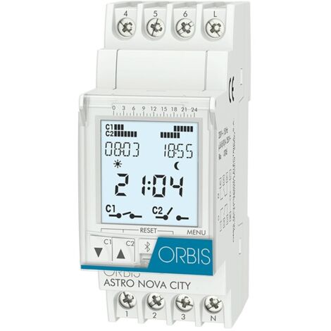 ORBIS Zeitschalttechnik ASTRO NOVA CITY 230 V Timer per guida DIN digitale 230 V/AC (1/2)