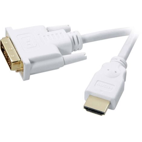 SpeaKa Professional DVI / HDMI Cavo adattatore Spina DVI-D 18+1pol., Spina HDMI-A 2.00 m Bianco SP-7870336 contatti con (1/4)