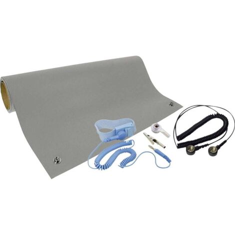 Quadrios Kit tappetini ESD da tavolo Grigio (L x L) 600 mm x 900 mm (1/5)